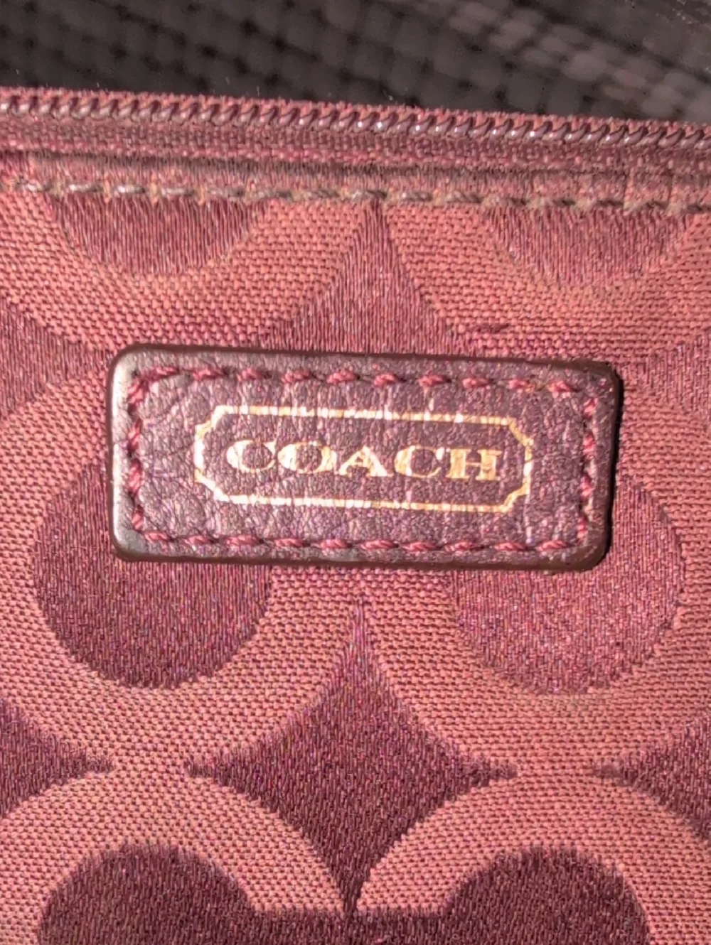 Coach Chocolate Brown Sig Op Art Wristlet